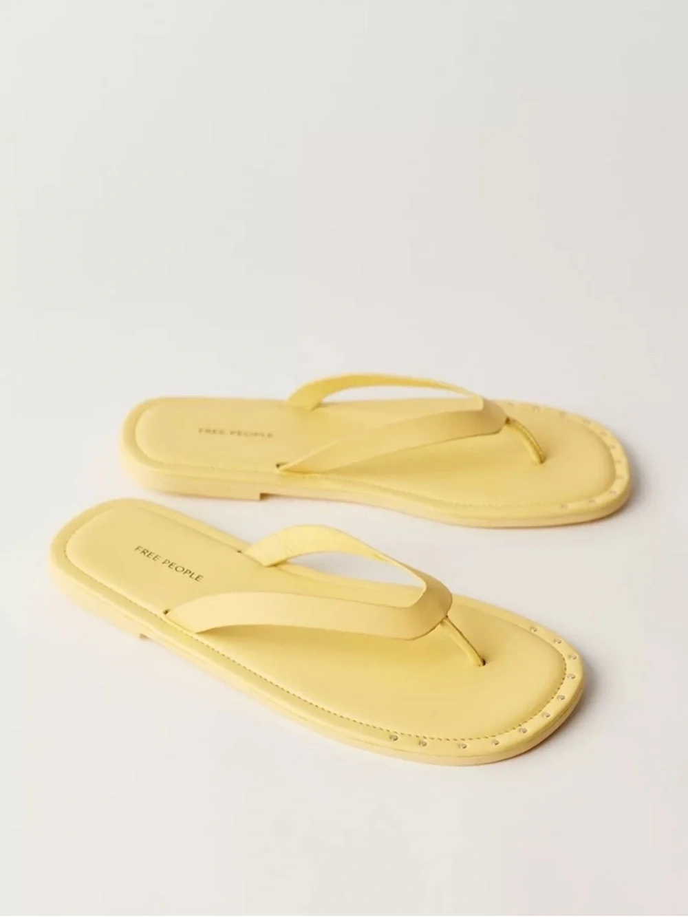 Free People Women's Lemon Studded Sona Leather Thong Sandals—8